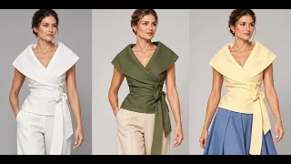 Diy - Como fazer blusa transpassada com gola xale ampla - aula 510
