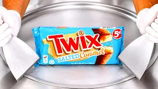 ASMR | Ice Cream Rolls - Twix Salted Caramel Flavor