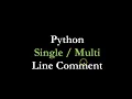 7 Python Single Multi Line Comment In Tamil 2020