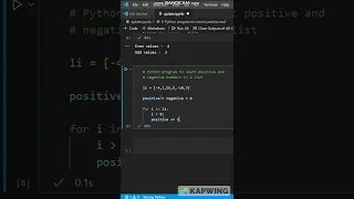 Count Negative and Positive Values in List