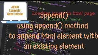 jQuery Tutorials - using jquery append method to append an html element with an element