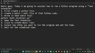 Run a Python Program with Windows Task Scheduler