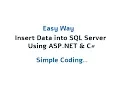 Insert Data into SQL Server Using ASP NET C