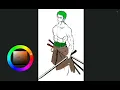 Coloring Zoro Learn Colors with One Piece Characters Colorin Art Pad