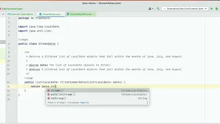 Java hands On Streams API filtering list of localdate objects that fall within summer