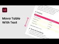 Move Table With Text in InDesign