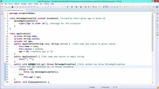 Java Essentials - User defined exceptions