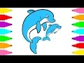 How To Draw a Dolphins - Coloring Pages for Kids