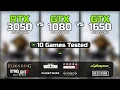 RTX 3050 vs GTX 1080 vs GTX 1650 10 Games Tested