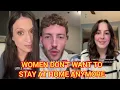 Lagu Women drag a man for asking why they don't want to stay at home.