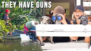 SHOTS FIRED 💥😱  Taking Cover in our Catamaran | Harbors Unknown Ep. 93