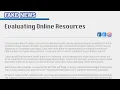 SFC Library - Evaluating Online Resources