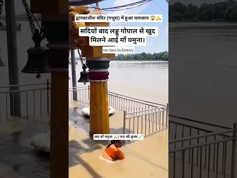 लड्डू गोपाल से मिलने आईं माँ यमुना 😱🌊 #dwarkadhish #srikrishna #miracle #maa #yamuna #meetup #iskcon