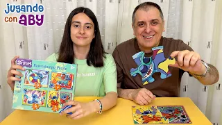 Puzzles de Lilo y Stitch. Enseño a mi padre a hacer puzzles.