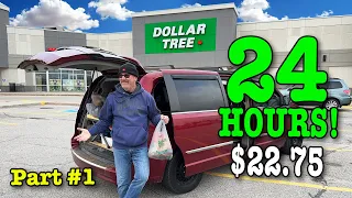Surviving Off ONLY Dollar Tree for 24 HOURS EATING JUNK PART 1