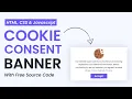 Cookie Consent Banner HTML CSS Javascript With Source Code