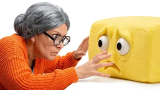 Super Granny VS Super sticky butter squishy in real Life Adventure