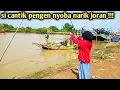HEBOH sekali !! ketika mancing ikan di temani istri dan anak2 sambil lihat perahu #mancing