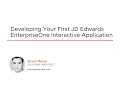 Course Developing Your First JD Edwards EnterpriseOne Interactive Application
