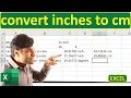 How to convert inches to cm in Excel