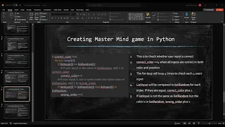 CSC1024 - Python MasterMind Game