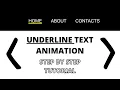 Underline Text Animation Tutorial in HTML and CSS under 5 minutes