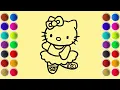 Coloring Hello Kitty as a Ballet Dancer Using Colored Sand Coloring Page Sand Painting