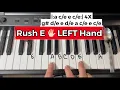 Rush E Piano Easy Tutorial Lesson With Letters LEFT HAND
