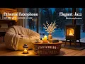 Peaceful Winter Night Ambience ❄️ Elegant Piano Jazz \u0026 Ethereal Jazz Saxophone Music for Deep Sleep
