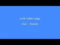 Download Lagu Diri - TULUS || Lirik Video Lagu
