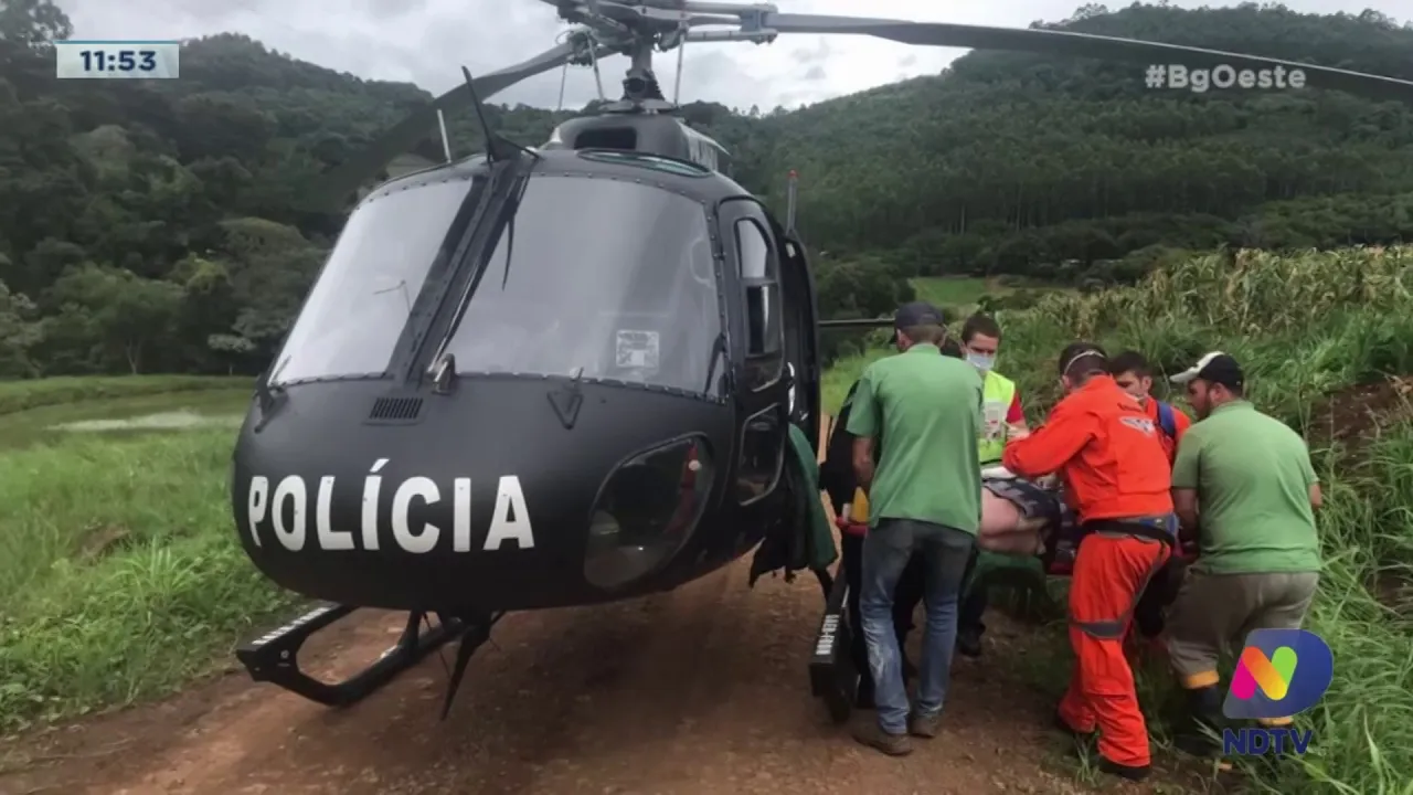 Seara: Homem cai de telhado e é socorrido pelo Saer/Sara