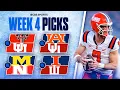 Picks for EVERY Top 25 game in College Football Full Week 4 Predictions