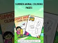 Summer Animal Coloring Pages - Beach Sunshine Animal Coloring Pages