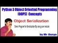 Python Demo Program for Serialization By using json module by Durga Sir
