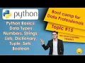 Python Data Types - Numbers Strings Lists Dictionary Tuple Sets Boolean Topic