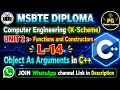 OOP Using C Unit 2 Lecture 14 Taking Object as Argument in C Object as Function Argument MSBTE