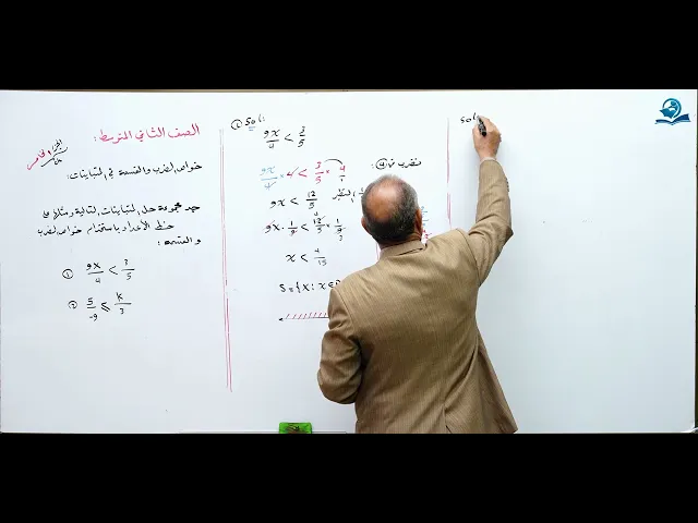حل المتباينات ( الجزء الخامس ) - مادة الرياضيات للصف الثاني المتوسط