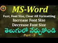Font Group Options in Telugu MS-Word By K Ramesh