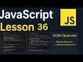 JavaScript Lesson 36 MutationObserver IntersectionObserver JavaScript Tutorial