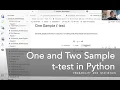 One and Two Sample t-test in Python