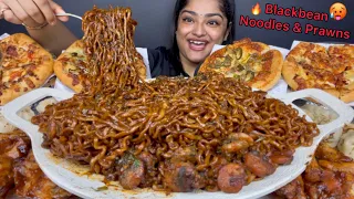 SPICY BLACKBEAN NOODLES WITH PRAWNS, CHICKEN CHEESE BURST PIZZA, CHICKEN STEAM MOMOS & CHICKEN WINGS