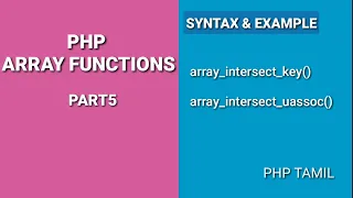 Php Array Functions part5 Php Tamil