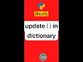 Update method in dictionary in python