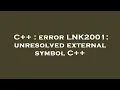 C error LNK2001 unresolved external symbol C