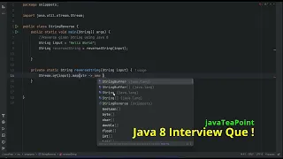 Java Interview Prep Reverse a String using Java 8