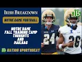 Depth Chart Roster Talk Biggest Concerns More Notre Dame Football Fall Camp Talk