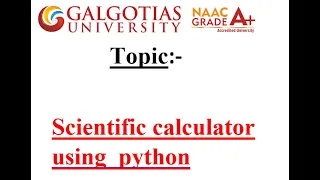 Scientific calculator using python python project