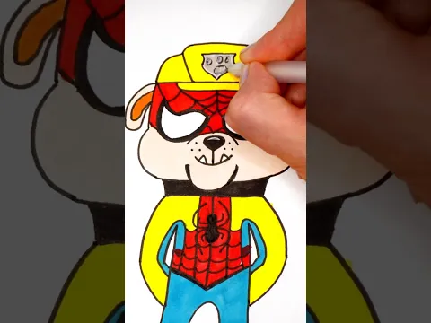 How to Draw  Spider-Man PAW Patrol Rubble vs  Marshall vs  Rocky vs  Zuma #shorts