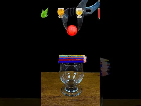1000°C Red Hot Metal Ball vs Colored Pencils! 🔥
