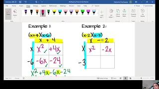 Multiplying Polynomials Examples 1 2